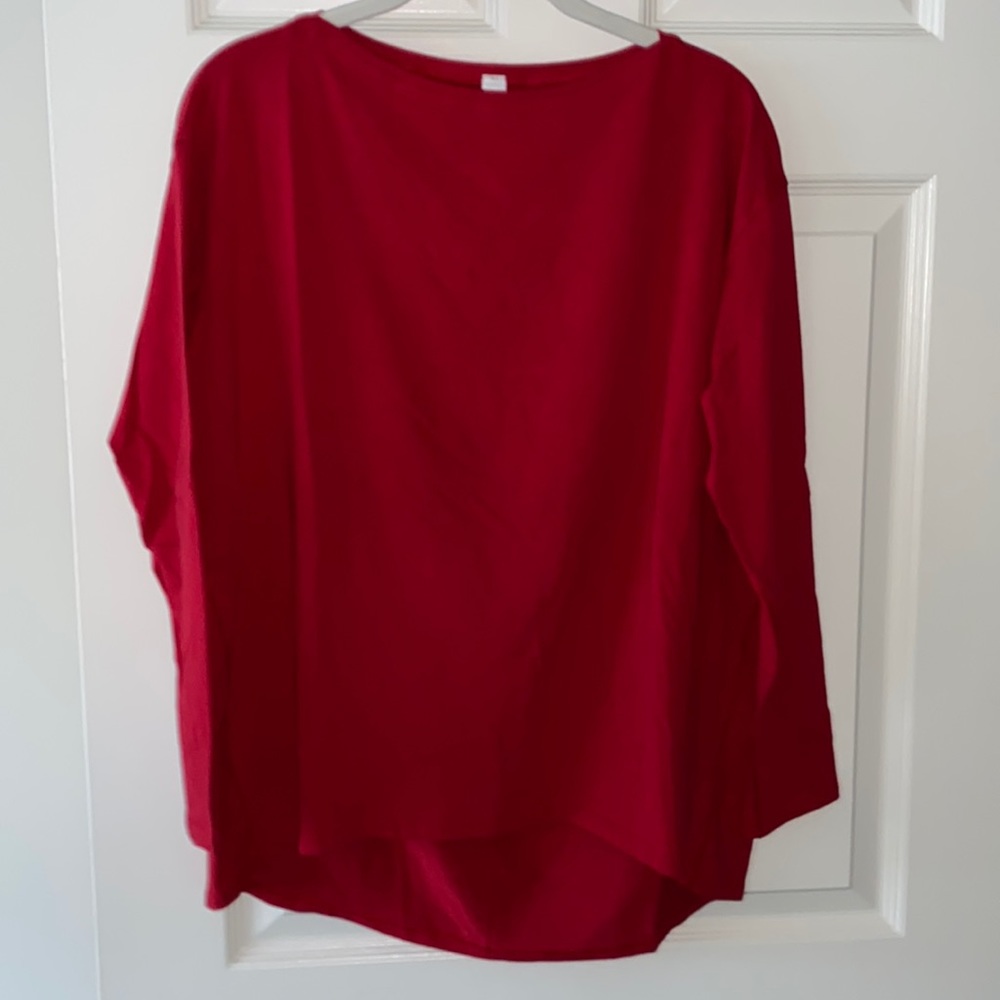 Back in action COTTON fabric dark red long sleeve